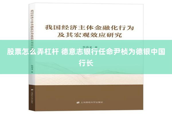 股票怎么弄杠杆 德意志银行任命尹桢为德银中国行长