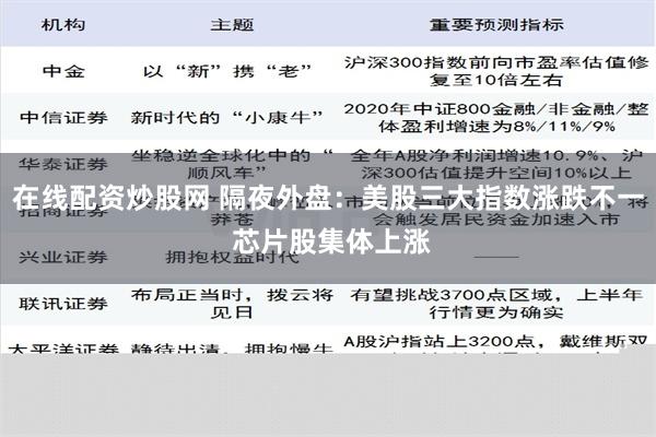 在线配资炒股网 隔夜外盘：美股三大指数涨跌不一 芯片股集体上涨